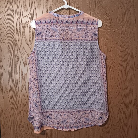 Fun 2 Fun Women's Sleeveless Blouse Size L - Picture 2 of 5